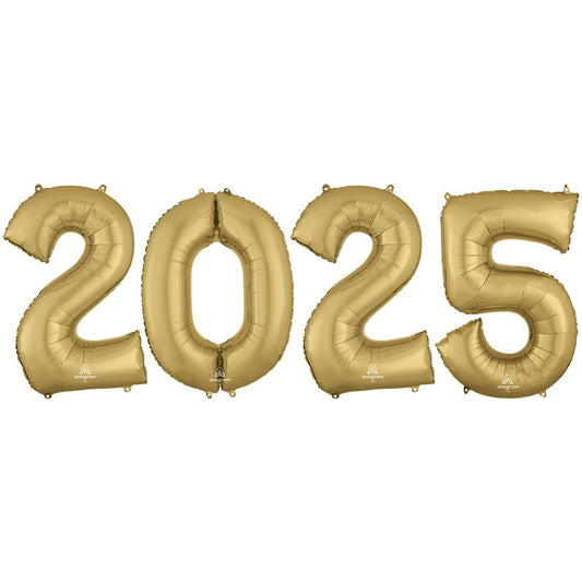 Gold 2025 Number Balloon Year 34in