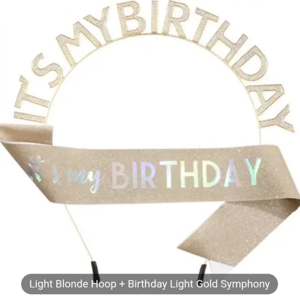 Happy Birthday Crown and Sash - Light Blonde