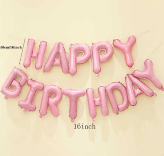 Happy Birthday Banner Foil - PINK