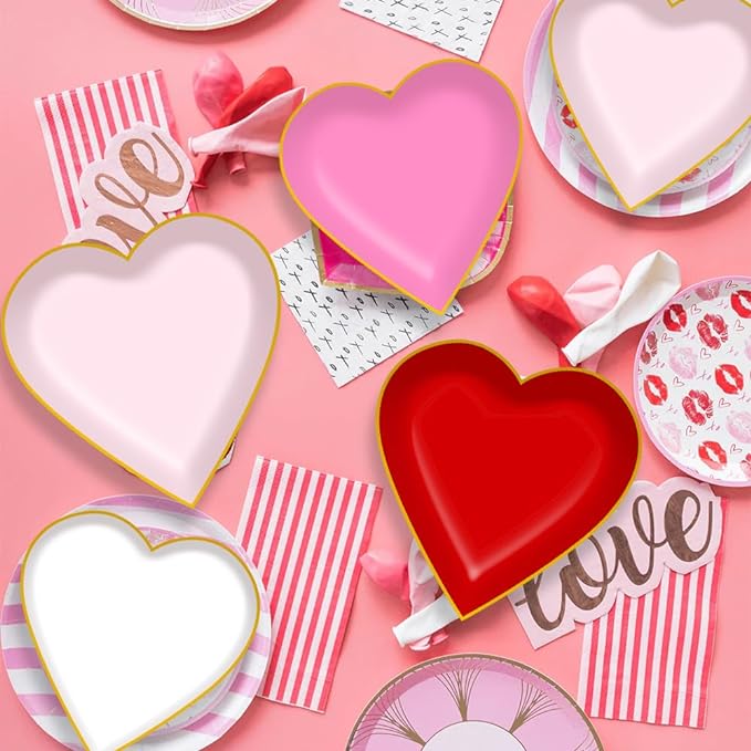 Valentine heart plates 9in (12pcs/pkg)