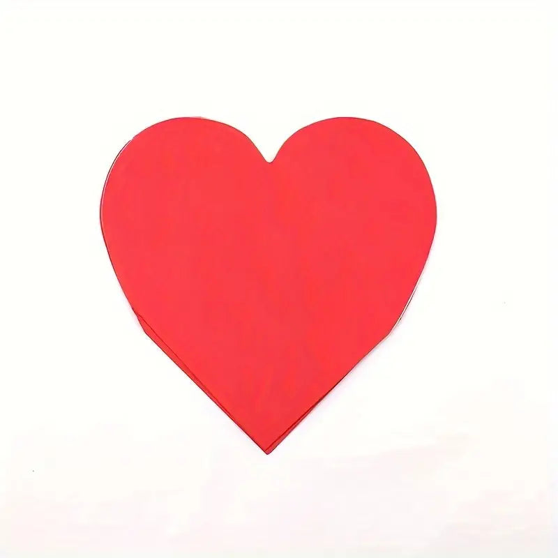 16pcs Heart Shaped Paper Napkins (RED)