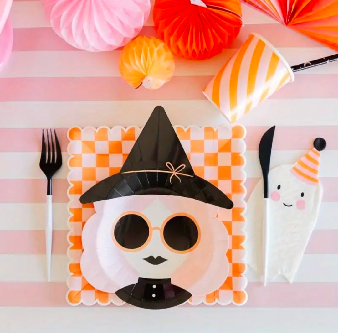 Pink Witch Dessert Plates 8ct